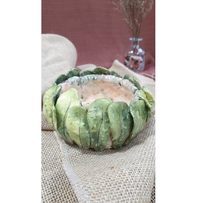 Fern Leaves Embrace The Cracking Pinched Vase