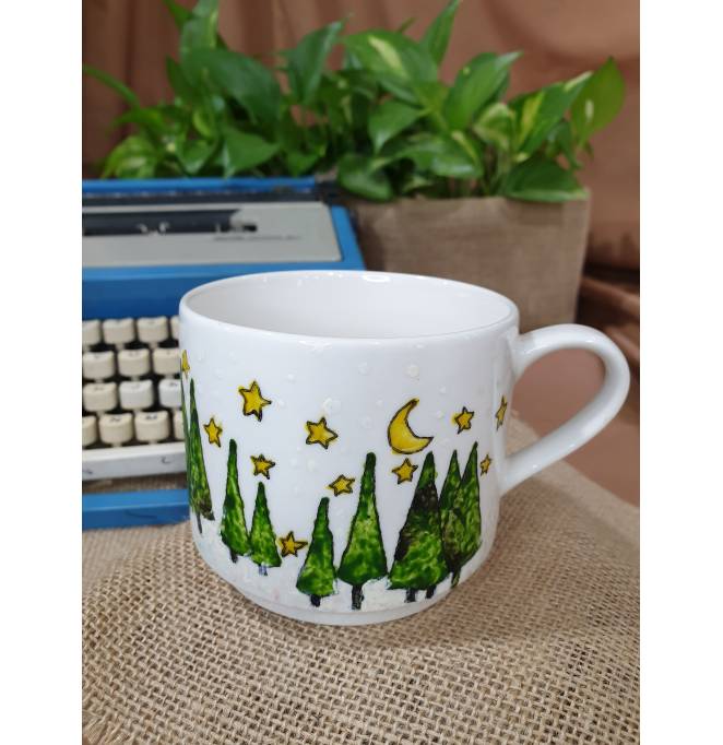 Mug with Trees and Stars